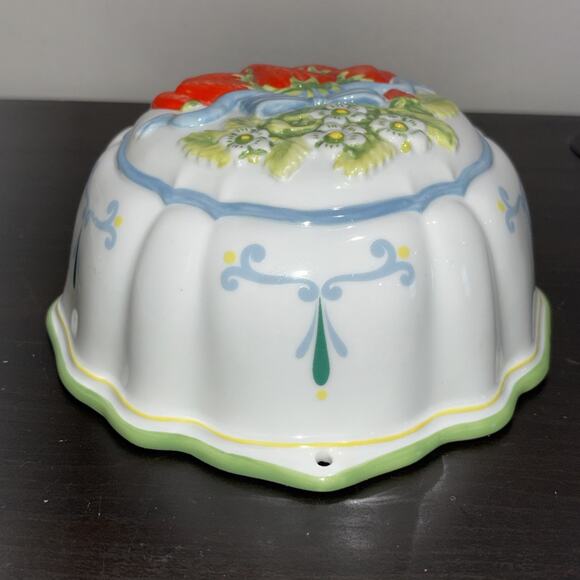 Vintage Franklin Mint Le Cordon Bleu Glazed Ceramic Jello Mold STRAWBERRIES 1986 - Picture 4 of 11